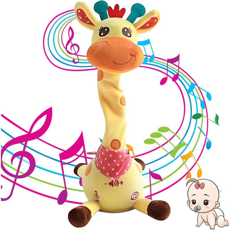 Dancing Talking Giraffe Toy, Stuffed Animal Baby Toy Repeating What You Say, Glowing Musical Giraffe with 10 Songs, Perfect Gifts for Toddlers 1-6 Years Old