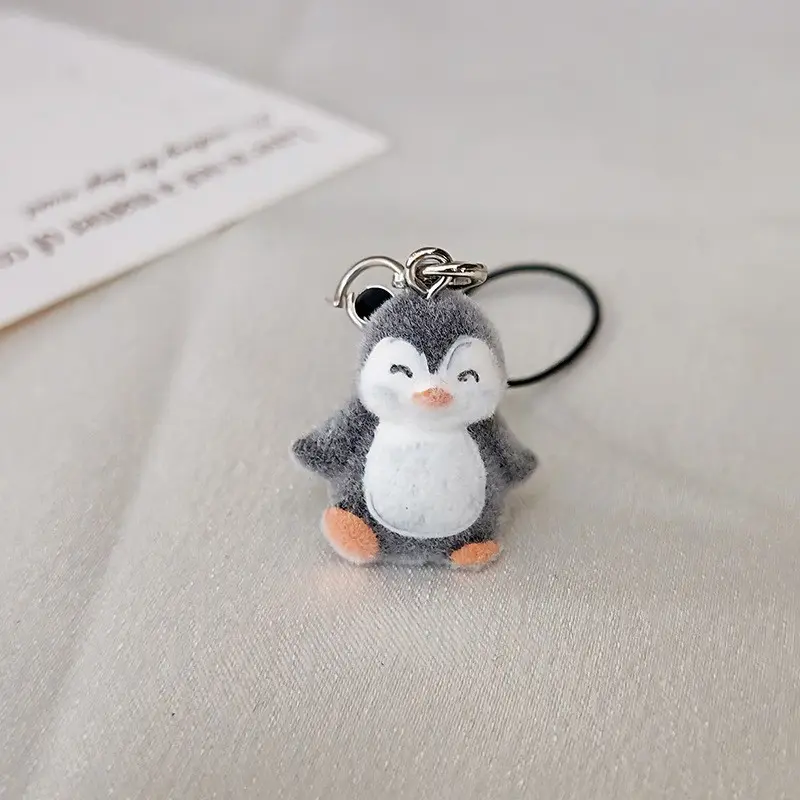 Cute Resin Plush Penguin Phone Strap Keychain, Key Chain Decorations, Animal Pendant Decoration for Bags and Phones, DIY Craft Gift Idea, Keychain Wristlet Strap