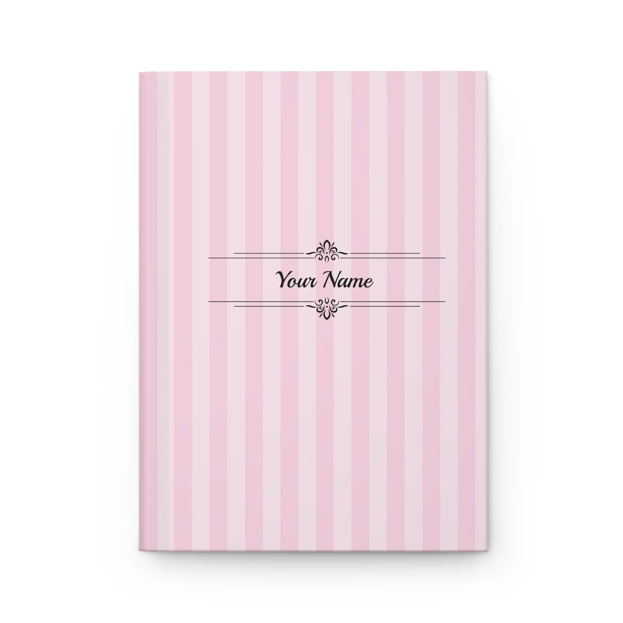 Pink Striped Monogram Journal Hardcover