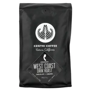 Centri Coffee Organic West Coast, Whole Bean, Dark Roast, Chocolate + Caramel, 12 oz (340 g)