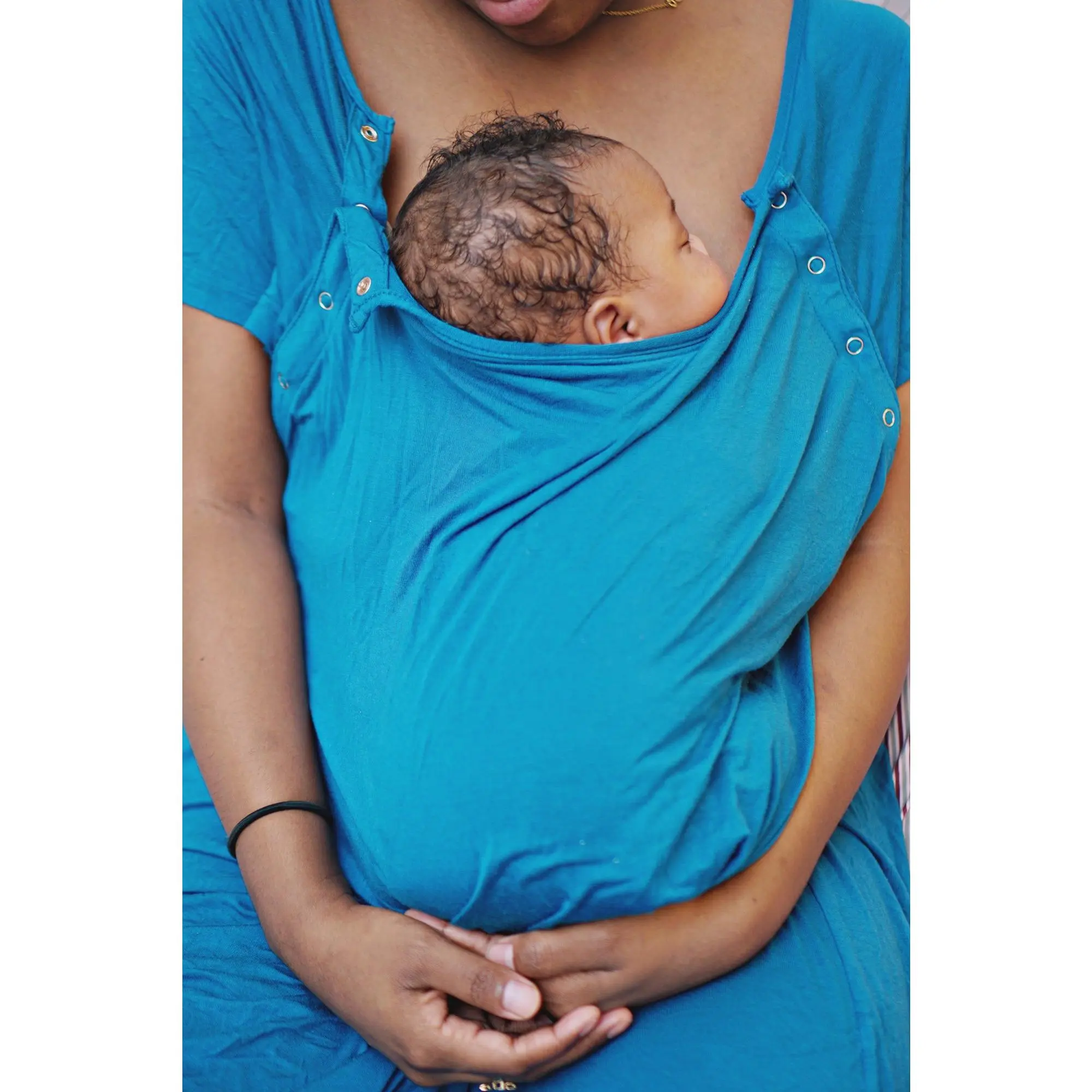 Three Little Tots Blue Labor and Delivery Hospital Nursing Gown with Matching Newborn Knotted Baby Gown