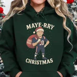 Drake Maye New England Christmas Hoodie, Patriots Unisex XMAS Gift, New England Football Xmas Hoodie