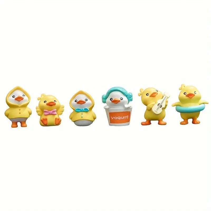 6pcs Cute Yellow Duck Design Automotive Dashboard Decoration, Automotive Interior Accessories, Car Interior Accessory, Car Interior Ornaments, Car Decor Gift