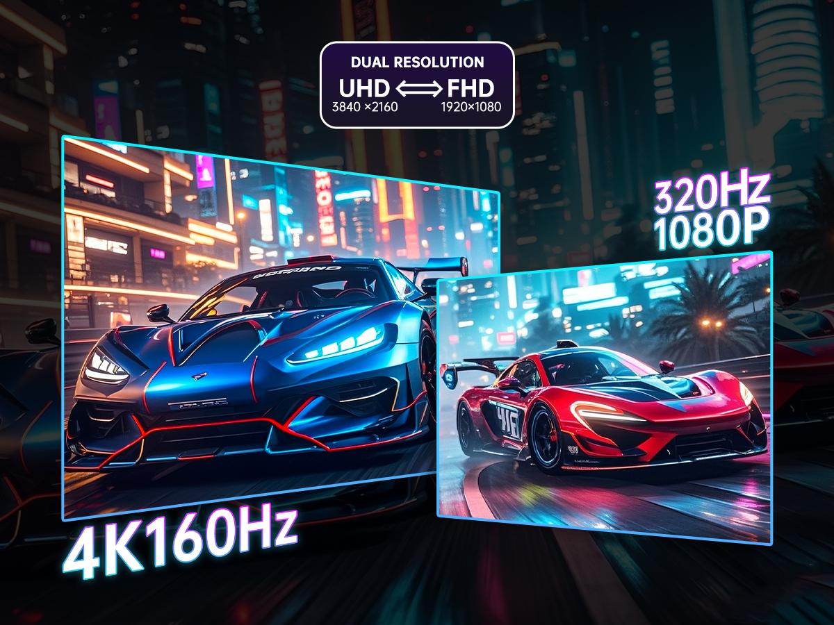 KTC 27" 4K Gaming Monitor, Dual Mode 4K UHD 160Hz & FHD 320Hz, LOGO RGB Light, Fast IPS, HDR400, Adaptive Sync, 90W Type-C, HDMI 2.1 & DP 1.4, Height Adjustment PC Monitor, VESA, KVM Support, H27P6