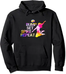Bump Set Spike Repeat Trikot I Volleyball Sports Athlete Pullover Hoodie - Jessicajon Shop 34B08P46YVGF