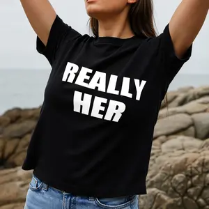 Casual Style Women's T-Shirt Really Her Graphic Design For Everyday Wear And Seasonal Outfits Perfect Gift For Friends And Family
