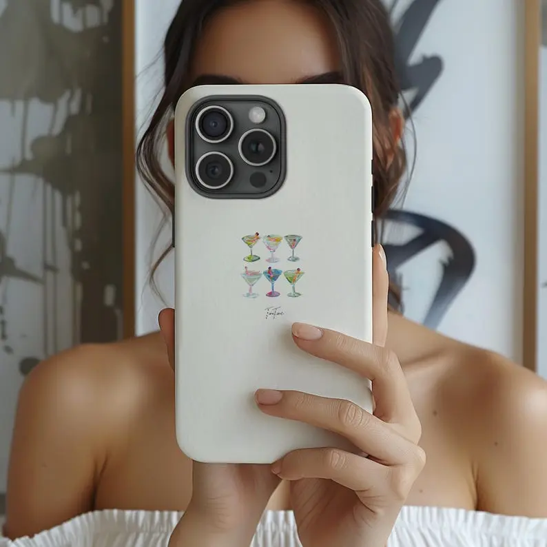 Martini Phone Case: Playful Cocktail Design (Fits iPhone 11-17) for Iphone 11 12 13 14 15 16 Pro Max Plus Mini, Samsung Model