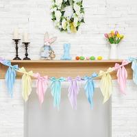 1 PC Satin Ribbon Pastel Bow Garland Banner