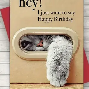 Unique Cat Birthday Card, Best Gift for Family and Friends, Greeting Card with Envelope, Unusual Sweet Aesthetic Items, Unique Design