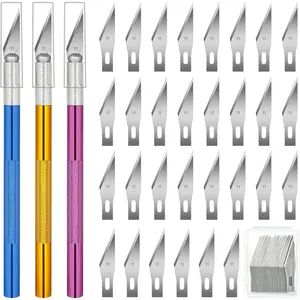 3 PCS Exacto Knife, Hobby Knife, Craft Knives with 30 PCS Spare Exacto Knife Blades(#11),Profession Craft Knifes for Crafts, Arts, Modeling, Scrapbooking, Stencil AK0103