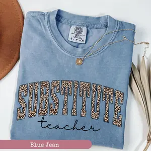 Leopard Substitute Teacher Shirt, Teacher Appreciation T Shirt, Substitute Educator Instructor Shirts, School Gift Cotton Top Tshirt
