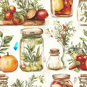 Vintage Kitchen Ingredients Pattern 11 Quilting Cotton Fabric