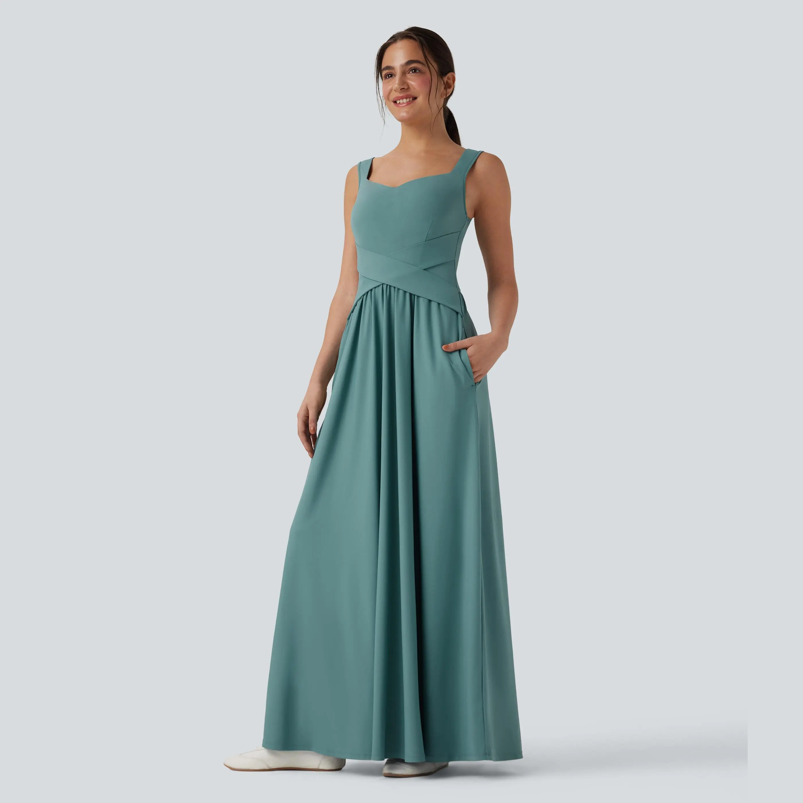 Halara Flowy Maxi Casual Dress with Pockets - TikTok Shop Halara Flowy Maxi Casual Dress with Pockets - TikTok Shop