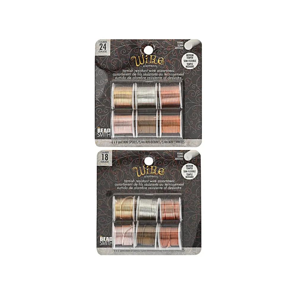 JTV Assorted Tone Tarnish Resistant 18ga & 24ga Wire Kit Duo