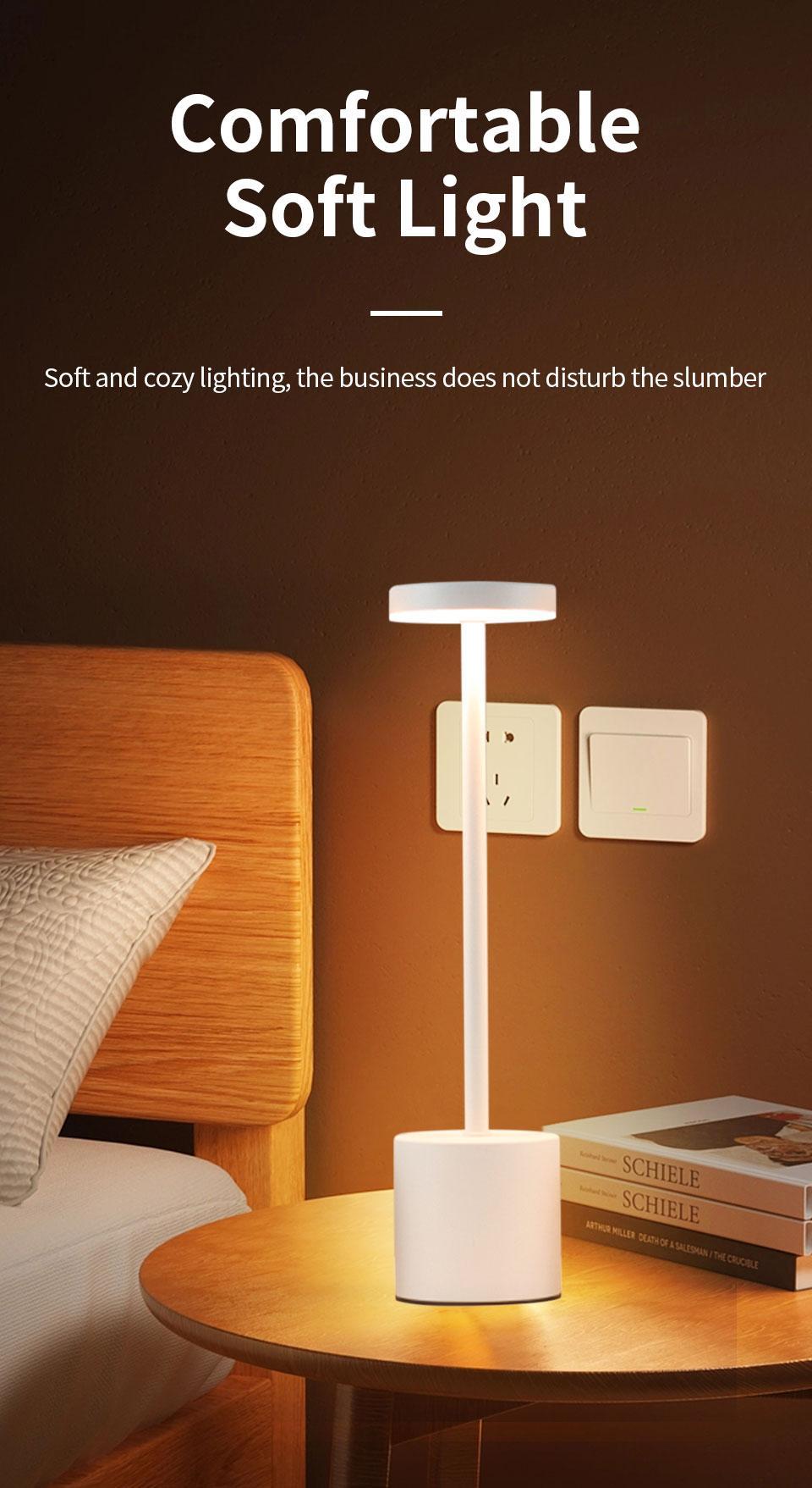 Luxury Crystal Rechargeable Wireless LED Desk Lamp Eye Caring Night Light Three Color Adjustable Stepless Dimming USB Powered Touch Control Acrylic Base Ideal for Bedroom Living Room Dining Table Party Halloween Decor Perfect Gift Choice