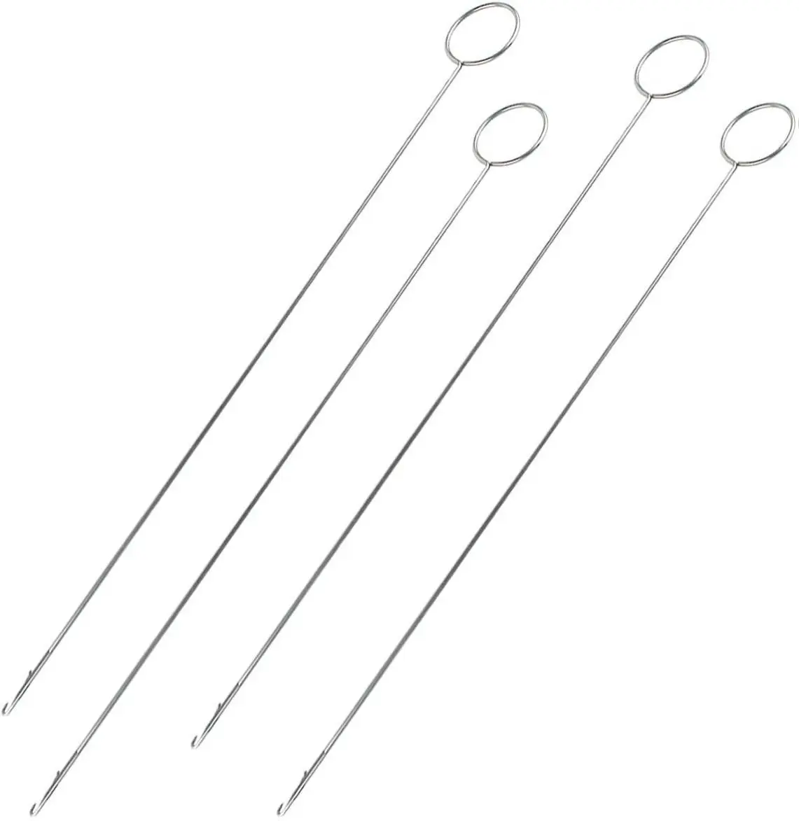 4 Pcs Sewing Hooks with Latch Hook Needle Crochet Hook Tool for Fabric Straps Tube Strips DIY Accessories