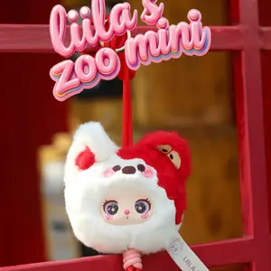 QIQI-Lila phone strap plush box Bunny Plush Dolls，Soft Furry Collectibles，Stuffed Animal