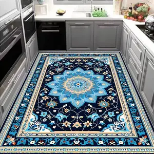 Geometric Pattern Kitchen Rug, Non-slip Kitchen Mat, Waterproof & Stain-resistant Kitchen Runner, Easy to Clean Modern Kitchen Floor Mat