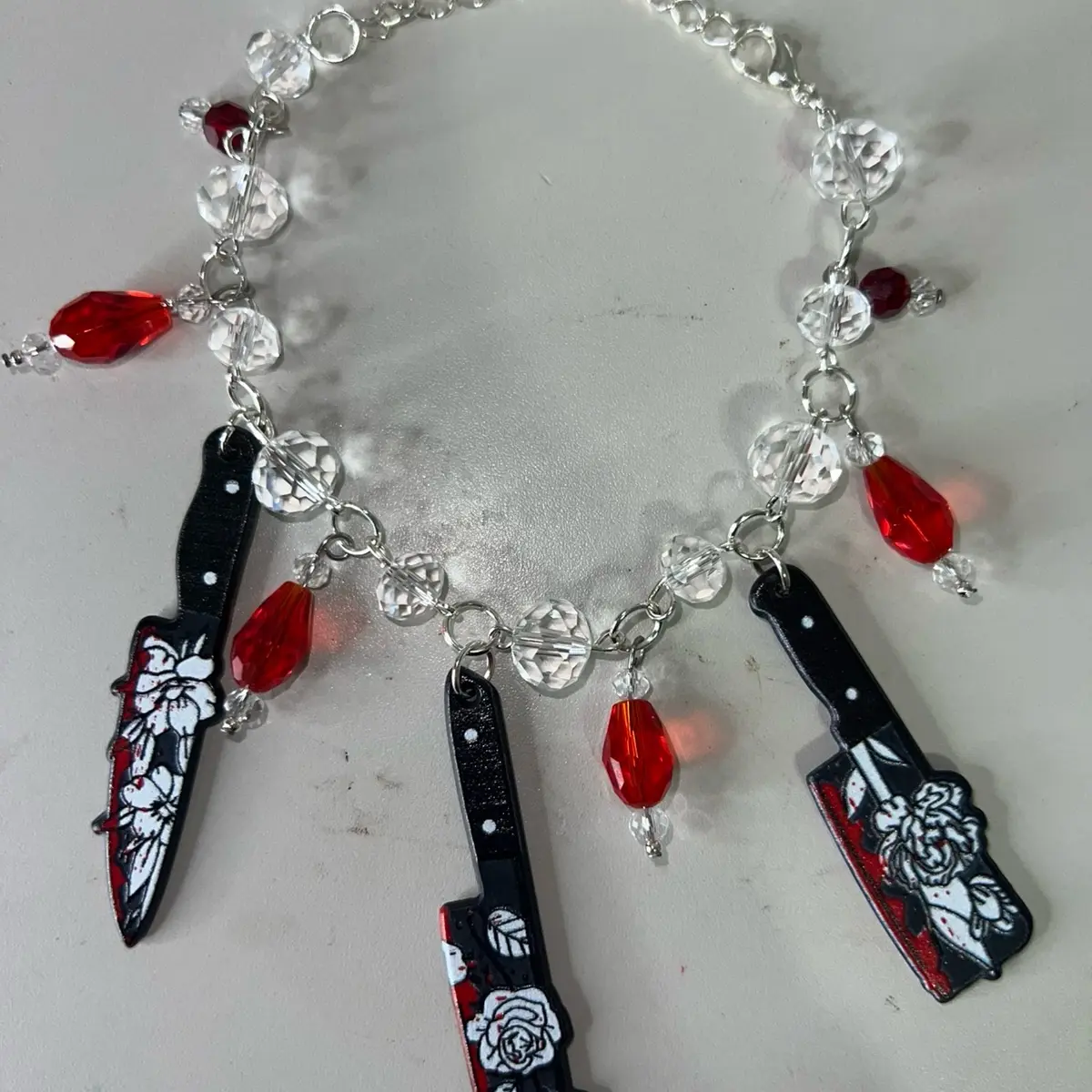 Random Surprise Halloween Horror Movie Bracelet or Keychain - hand made