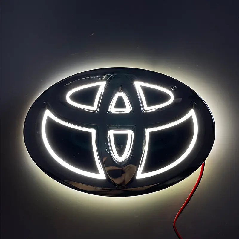 Toyota LED Rear Emblem Light - Plug-and-Play Tailgate Badge with Red White Blue Options Universal Fit for RAV4 Highlander Camry Corolla Land Cruiser Easy Weatherproof Automotive Accent Light