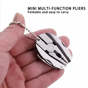 Mini Keychain Set, 2-Piece Set - 6-in-1 Multi-Purpose Pliers, Adjustable Wrench and Carrying Case - All-in-One Multi-Function