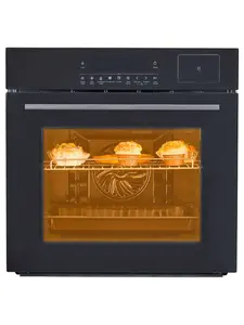【Christmas Gift】Electric Wall Ovens 24 Inch, Single Wall Ovens Stainless Steel Built In Oven With 8 Baking Modes, 360° Convection Airfryer, 3000W, 2.5Cu.F Electric Oven With Timer And Safety Lock