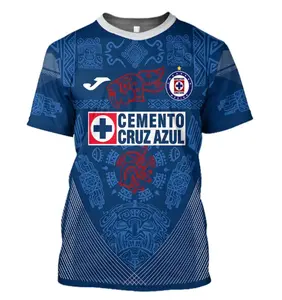 Men's Cruz Azul Football Top, Aztec Culture Concept Professional Sports Apparel