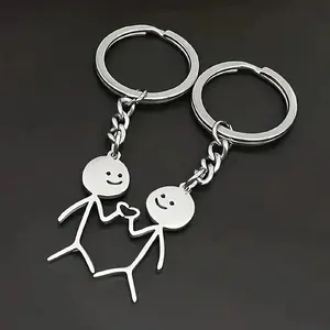 2PCS Couple keychain with cute and quirky personality, student best friend backpack pendant