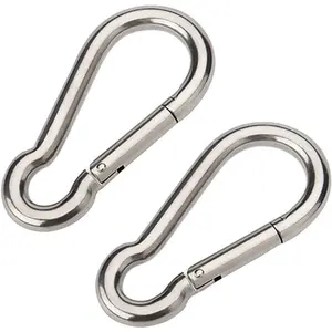 1100lb 4 Inch 304 Stainless Steel Spring Snap Hook Carabiner Clips, Set of 2