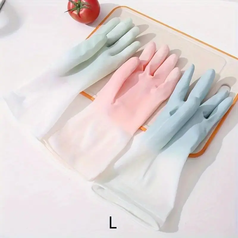 Random Color Kitchen Cleaning Gloves (3 Pairs), Kitchen Gloves For Washing Dishes, Waterproof Kitchen Cleaning Gloves, Rubber Cleaning Gloves, Non-slip Household Cleaning Gloves, Durable Laundry Gloves, Cleaning Supplies, Versatile Use