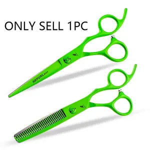 6.0-inch green hairdressing scissors made of 6cr steel, cutting scissors, thinning scissors, Thinning Shears, ergonomically designed right-handed scissors, suitable for both men and women, Hair Cutting Accessories, Hair Tools