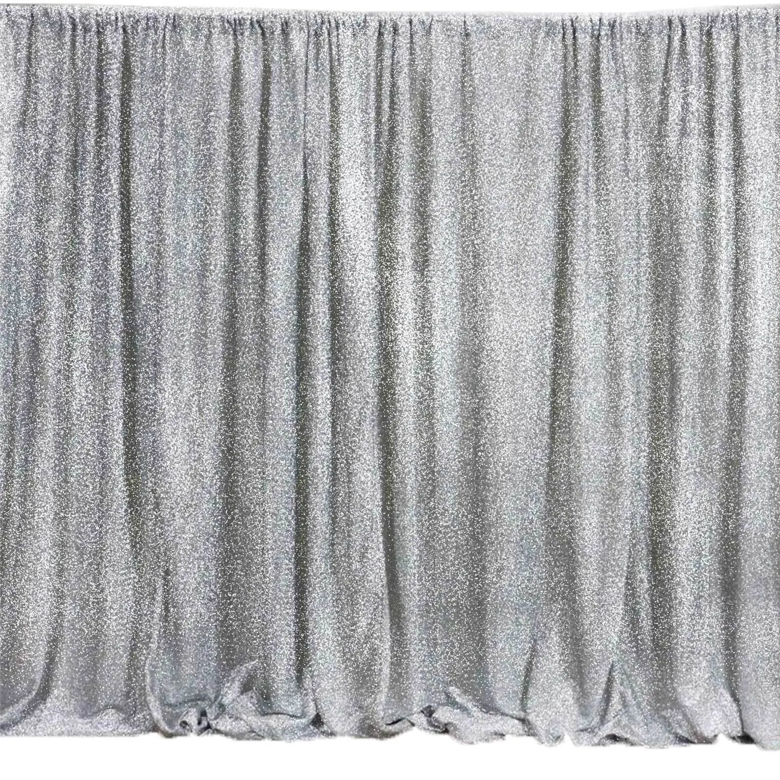 Silver Metallic Shimmer Tinsel Backdrop Drape Curtain - 20ftx10ft Banner Backdrop, Festive & Party Supplies Event Background Divider Panel, Banner Backdrop Festive Backdrops & Banners