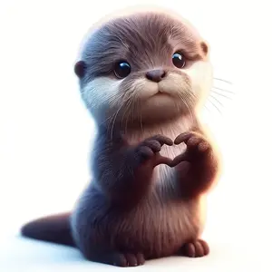 7-Inch Heart Otter Vinyl Sticker, Perfect for Cars, Laptops, Water Bottles, Trucks, Phones, Motorcycles, Windows, Walls, Cups