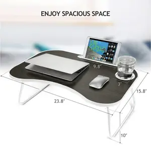 Adjustable Laptop Stand for Bed - Portable Lap Desk with Storage, Comfortable Use for Laptops up to 24 inches