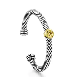 Mytys Twisted Rope Open Bangle - Vintage Style Knot Design, Unisex Cuff Jewelry Gifts