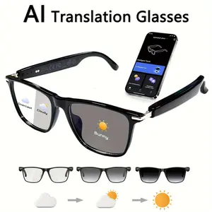 AI Smart Glasses 156 Translating Languages Auto Sunlight Dimming Wearable Technology for Enhanced Communication