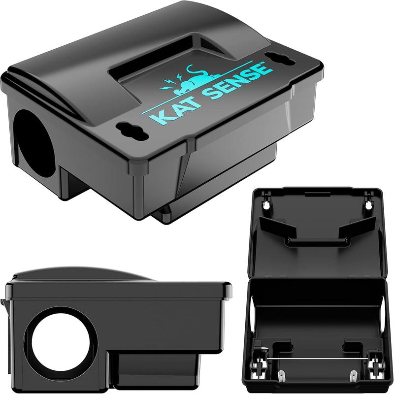 Rat Bait Station Traps, Reusable Humane Rodent Box Against Mice Chipmunks Squirrels That Work, Smart Tamper Proof Cage House to Secure Bait Block and Pellets, Mouse Bait Station Outdoor