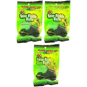 Alamo Candy Sour Pickle Balls, 1 Ounce, Pack of 3