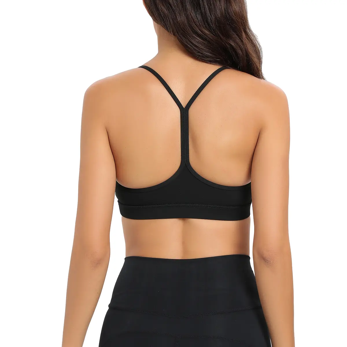 RUNNING GIRL Women's Y-Back Strappy Sports Bra, Solid Padded Activewear Top for Light Support Yoga & Low-Impact Workouts, Workout Apparel, Sports Yoga Gymswear, Spaghetti Strap, Bras For Women