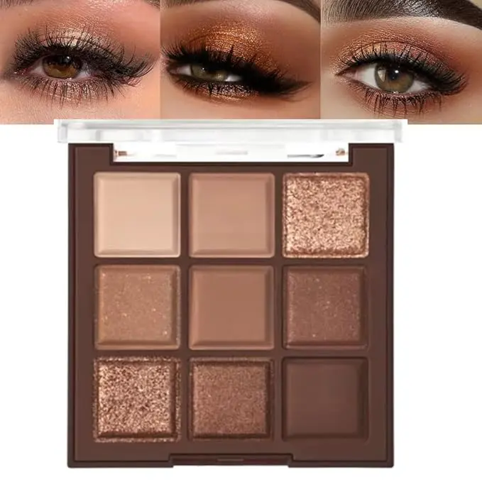Eyeshadow Palette-Neutral  Brown Smokey Eye Shadow Palette,Rose Gold Bronze Cream Eyeshadow Palette Makeup,Natural Eyeshadow for Eyes Long Lasting Naturing-Looking