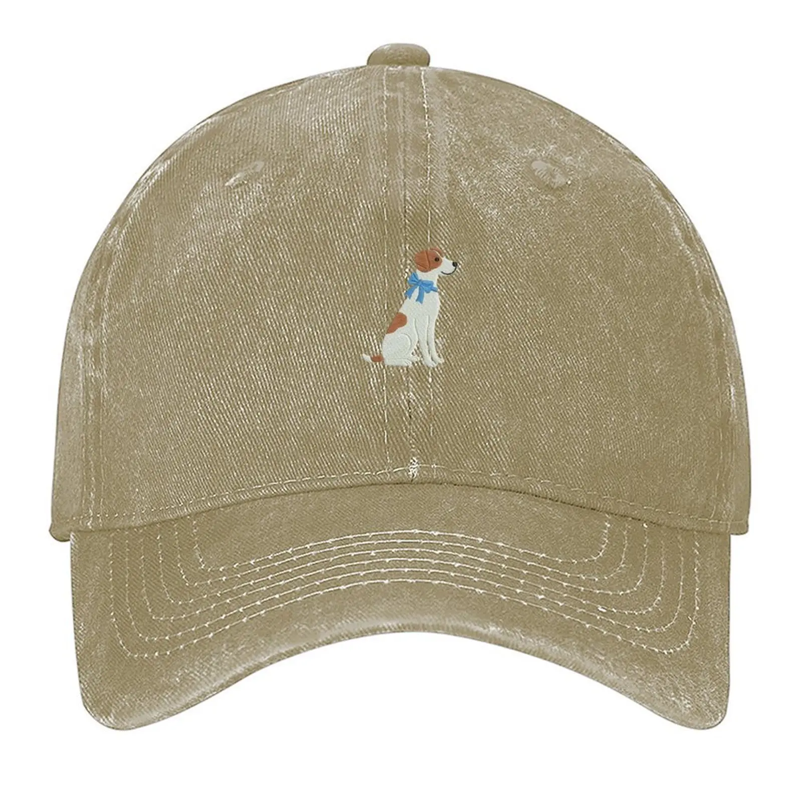 Unisex Vintage Washed Khaki Dad Hat Jack Russell Terrier Dog Cap,Retro Faded Tan Baseball Cap Cute Terrier with Bow Tie Graphic Hat,Washed Cotton Unisex Cap Preppy Puppy Blue Bow Tie Printed Dad Hat,Unisex Distressed Beige Cap Dog Mom Terrier Lover Gift