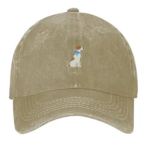 Unisex Vintage Washed Khaki Dad Hat Jack Russell Terrier Dog Cap,Retro Faded Tan Baseball Cap Cute Terrier with Bow Tie Graphic Hat,Washed Cotton Unisex Cap Preppy Puppy Blue Bow Tie Printed Dad Hat,Unisex Distressed Beige Cap Dog Mom Terrier Lover Gift
