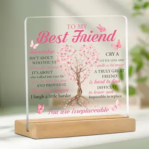 Friendship Themed Acrylic Plaque, Creative Friendship Gift, Desktop Ornament, Home Decor for Living Room Bedroom, Gift for Friend, Signs, Acrylic Desktop Decoration