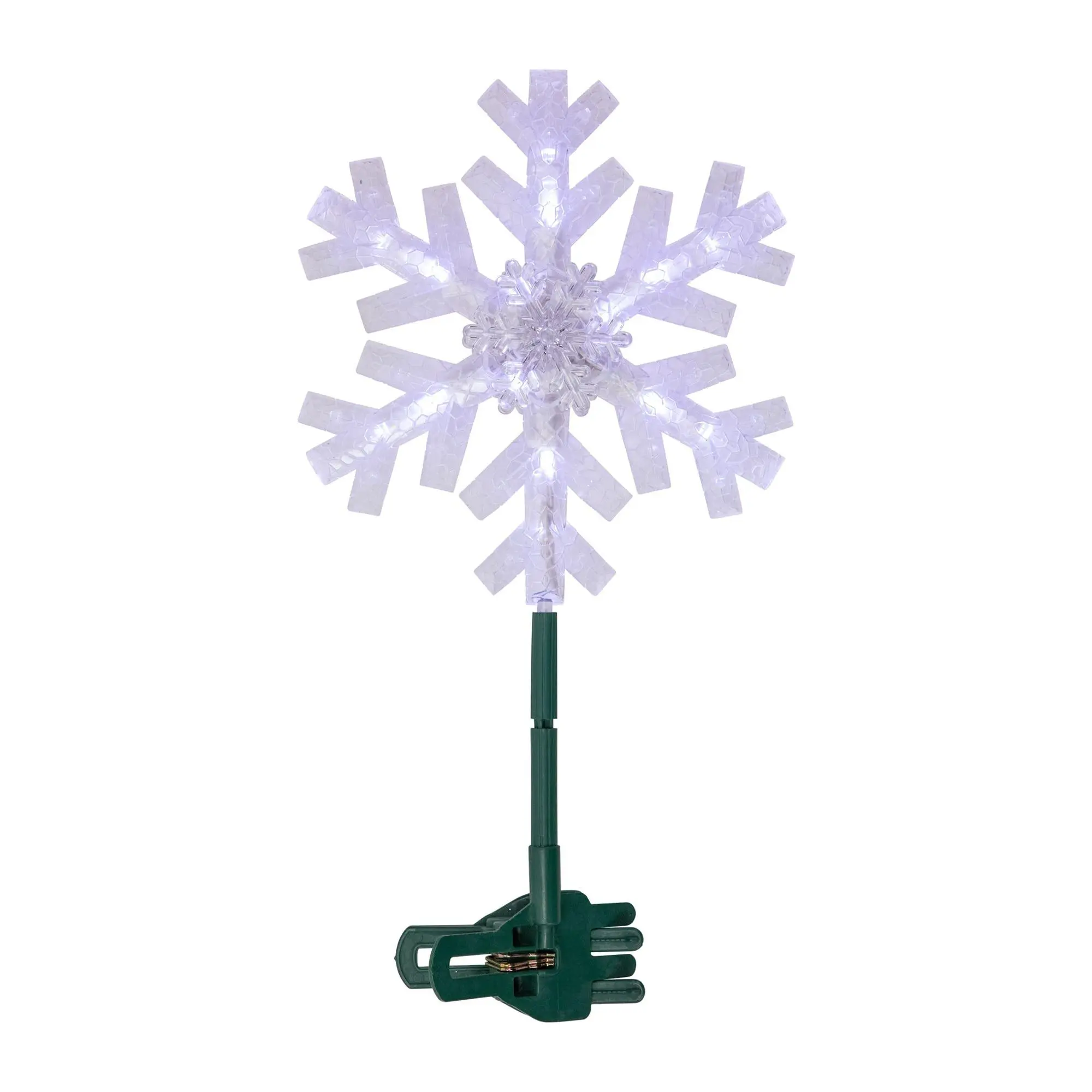 Northlight 14.75" Clip-On Snowflake Tree Topper White Lights Northlight 14.75" Clip-On Snowflake Tree Topper White Lights