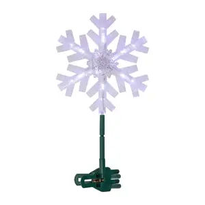 Northlight 14.75" Clip-On Snowflake Tree Topper White Lights Northlight 14.75" Clip-On Snowflake Tree Topper White Lights