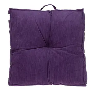 HomeRoots 402730 Corduroy Styled Purple Tufted Floor Pillow