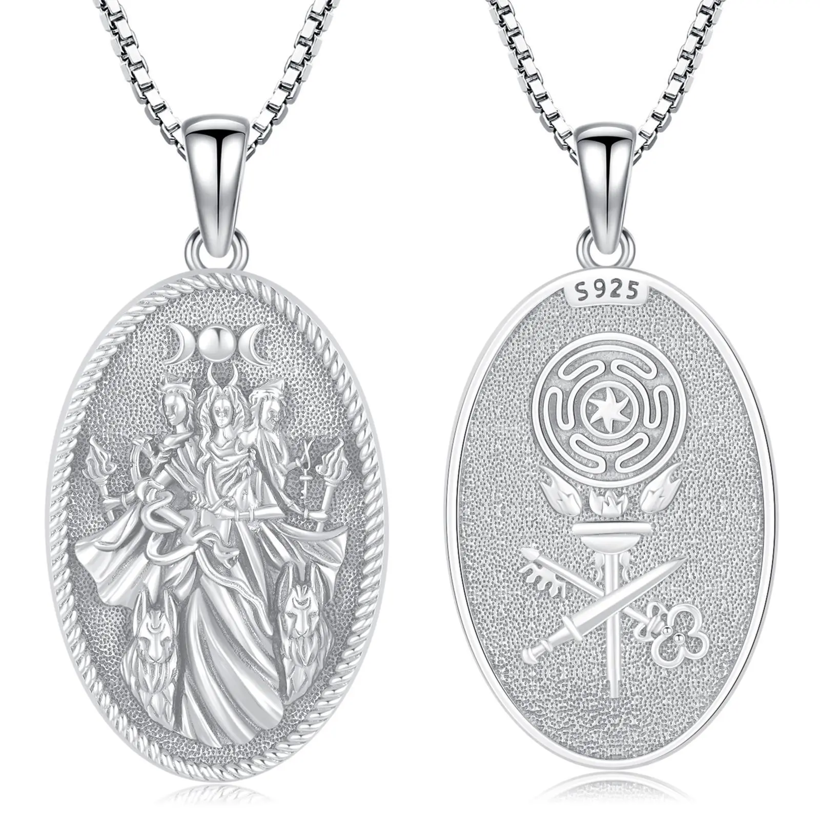 Goddess Hecate -2 White Gold Plated