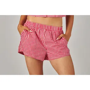 Gingham boxer shorts with elastic band