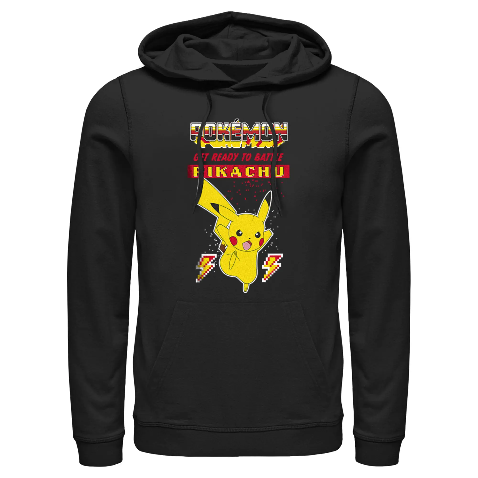 Men's Pokemon Get Ready to Battle Pikachu Retro Pull Over Hoodie