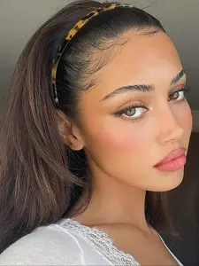 Fashion Leopard Hairband, Acetate Vintage Headwrap, Practical & Stylish Accessory for Sports, Daily Wear & Updos, 1pc, Workout Headband, Training Headband, Zigzag Headband